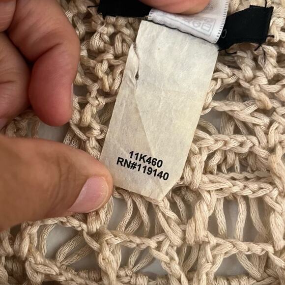 Double Zero Crochet Open Knit Cascade Vest Cardigan Medium Boho Sweater Top Y2K - Picture 7 of 11